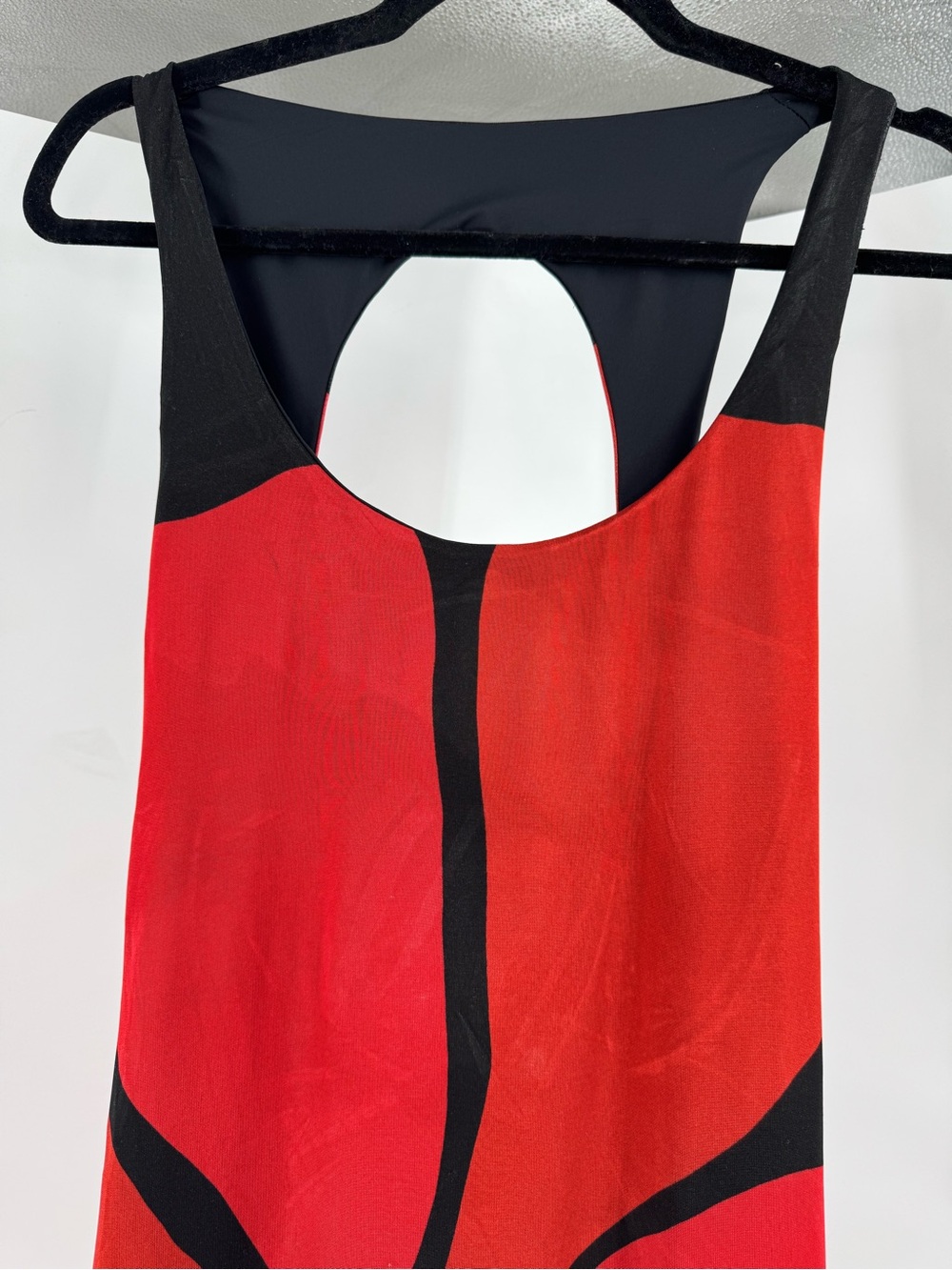 Bold Red Floral Maxi Dress with Olive Accents - Picture 7 of 11
